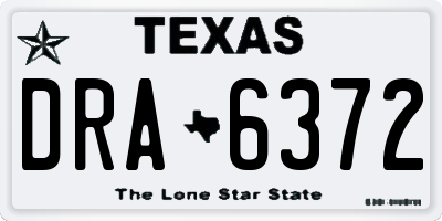 TX license plate DRA6372