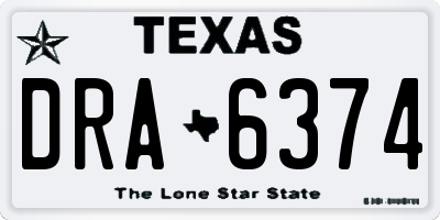 TX license plate DRA6374