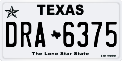 TX license plate DRA6375