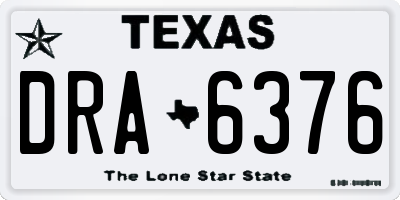 TX license plate DRA6376