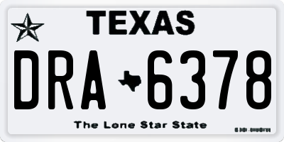 TX license plate DRA6378