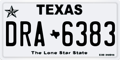 TX license plate DRA6383