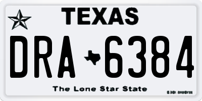 TX license plate DRA6384