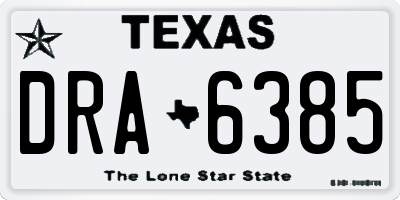 TX license plate DRA6385