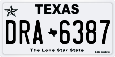 TX license plate DRA6387