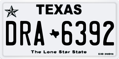 TX license plate DRA6392