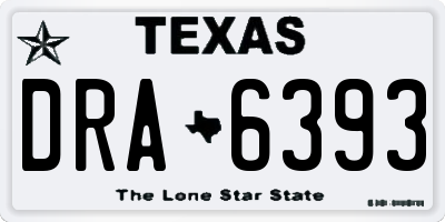 TX license plate DRA6393