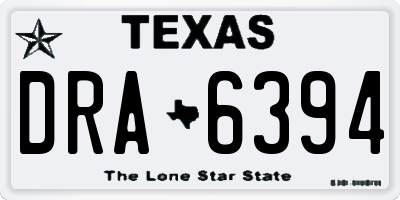 TX license plate DRA6394