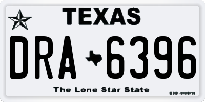 TX license plate DRA6396