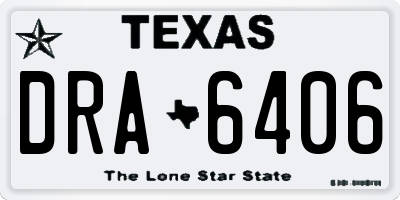 TX license plate DRA6406