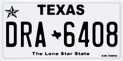 TX license plate DRA6408