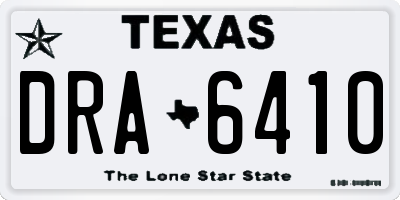 TX license plate DRA6410