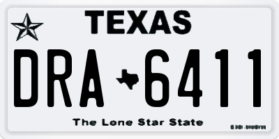 TX license plate DRA6411