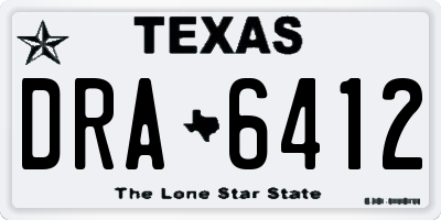 TX license plate DRA6412