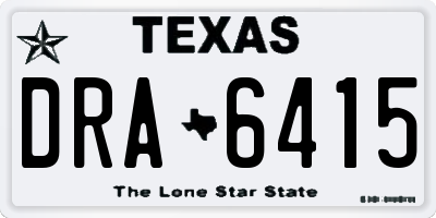 TX license plate DRA6415