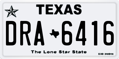 TX license plate DRA6416