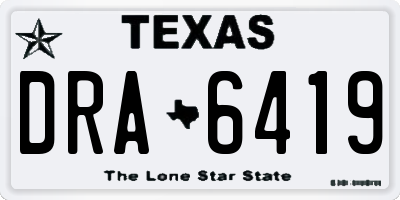 TX license plate DRA6419