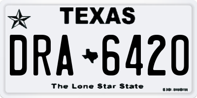 TX license plate DRA6420