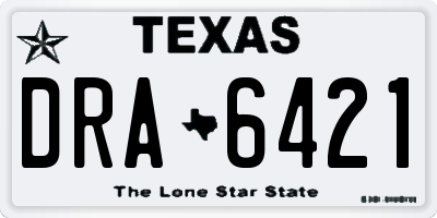 TX license plate DRA6421