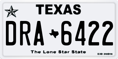 TX license plate DRA6422