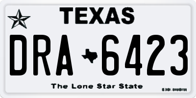 TX license plate DRA6423