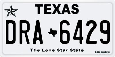 TX license plate DRA6429