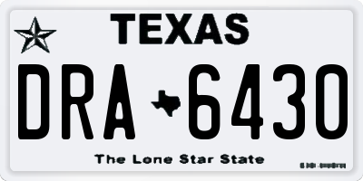 TX license plate DRA6430