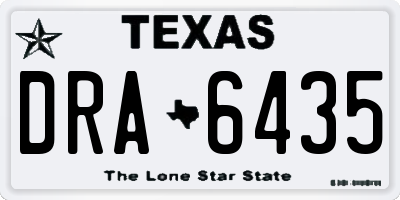 TX license plate DRA6435