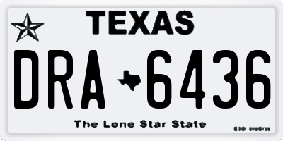 TX license plate DRA6436