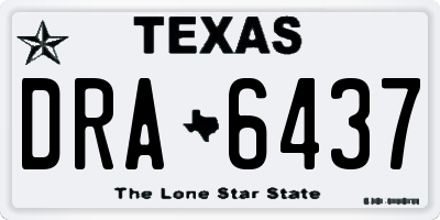 TX license plate DRA6437