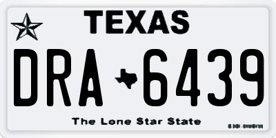 TX license plate DRA6439