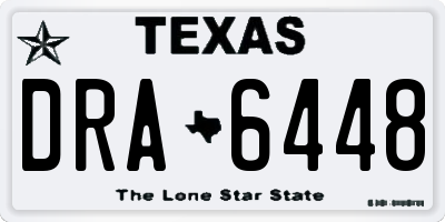 TX license plate DRA6448