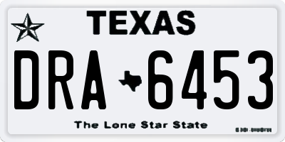 TX license plate DRA6453