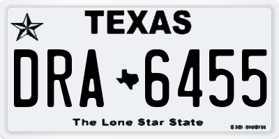 TX license plate DRA6455