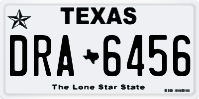 TX license plate DRA6456