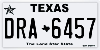 TX license plate DRA6457