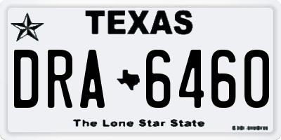 TX license plate DRA6460