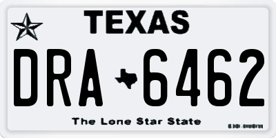 TX license plate DRA6462