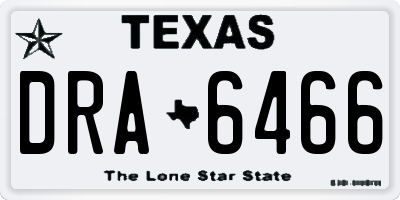 TX license plate DRA6466