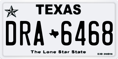 TX license plate DRA6468