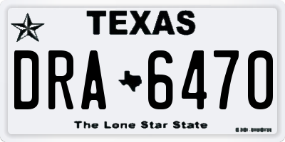 TX license plate DRA6470