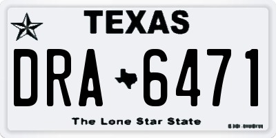 TX license plate DRA6471