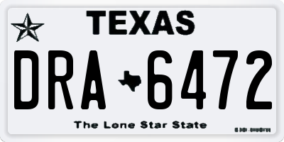 TX license plate DRA6472