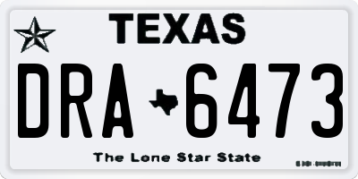 TX license plate DRA6473