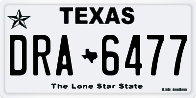 TX license plate DRA6477