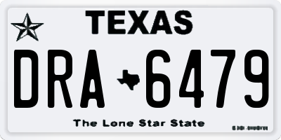 TX license plate DRA6479