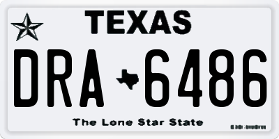TX license plate DRA6486