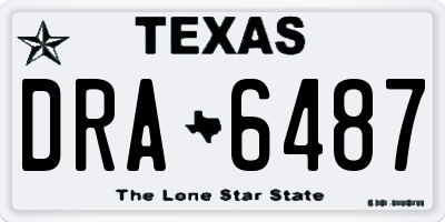 TX license plate DRA6487