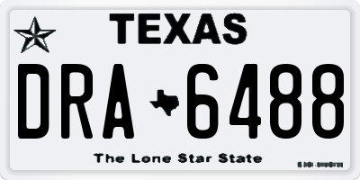 TX license plate DRA6488