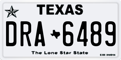 TX license plate DRA6489